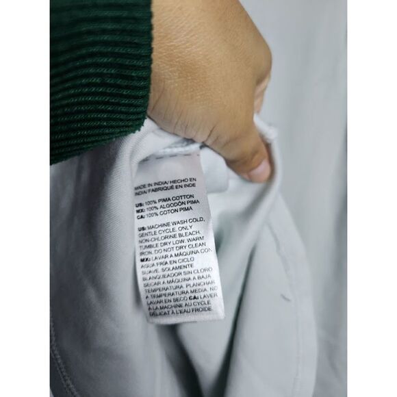 Chico's Women Mock Neck Light Grey 100% Pima Cotton Top size 1 or Medium - Picture 7 of 9